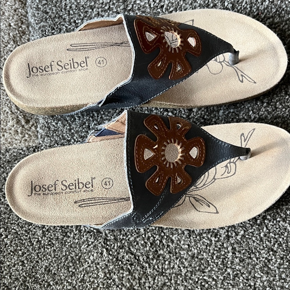 NWOT Josef Seibel Natalya Leather Thong Sandal - 41 - Picture 7 of 9